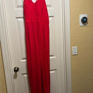 Elegant Red Sleeveless Jumpsuit